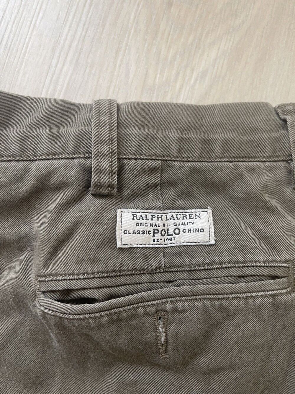 Vtge Polo Ralph Lauren Men Classic Fit Straight Chino Twill 100% Cotton Pants 36
